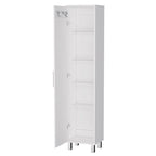 Armoire de rangement Buccan, cinq étagères, finition blanche, haute qualité et durable
