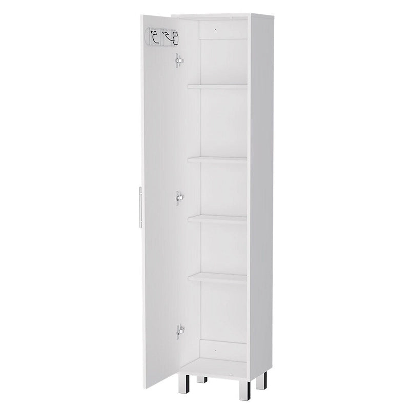 Armoire de rangement Buccan, cinq étagères, finition blanche, haute qualité et durable
