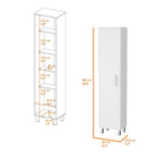 Armoire de rangement Buccan, cinq étagères, finition blanche, haute qualité et durable