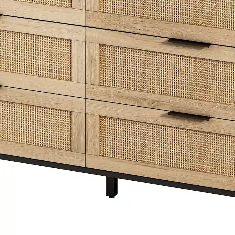 59.066-Meuble de rangement en rotin à tiroirs