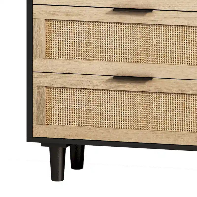 59.066-Meuble de rangement en rotin à tiroirs