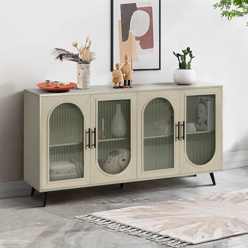 Buffet de rangement avec porte vitrée