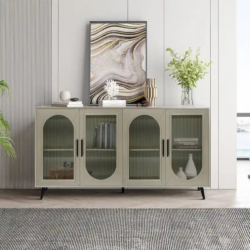 Buffet de rangement avec porte vitrée