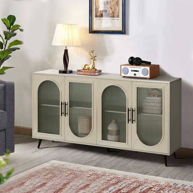 Buffet de rangement avec porte vitrée