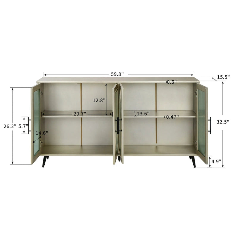 Buffet de rangement avec porte vitrée