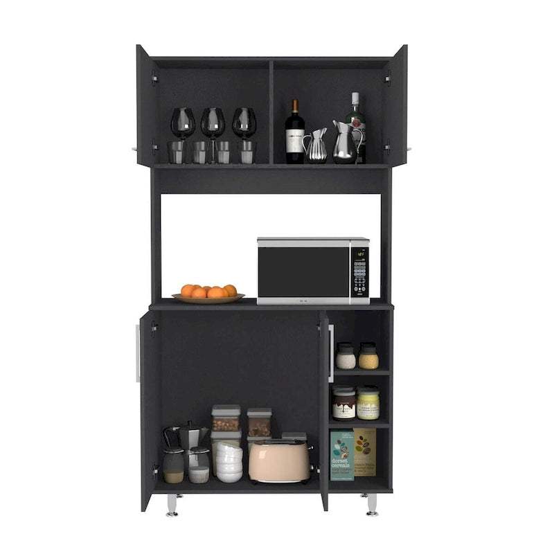 Meuble de rangement pour cuisine, salle à manger, salon, noir