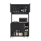 Meuble de rangement pour cuisine, salle à manger, salon, noir