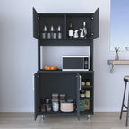 Meuble de rangement pour cuisine, salle à manger, salon, noir
