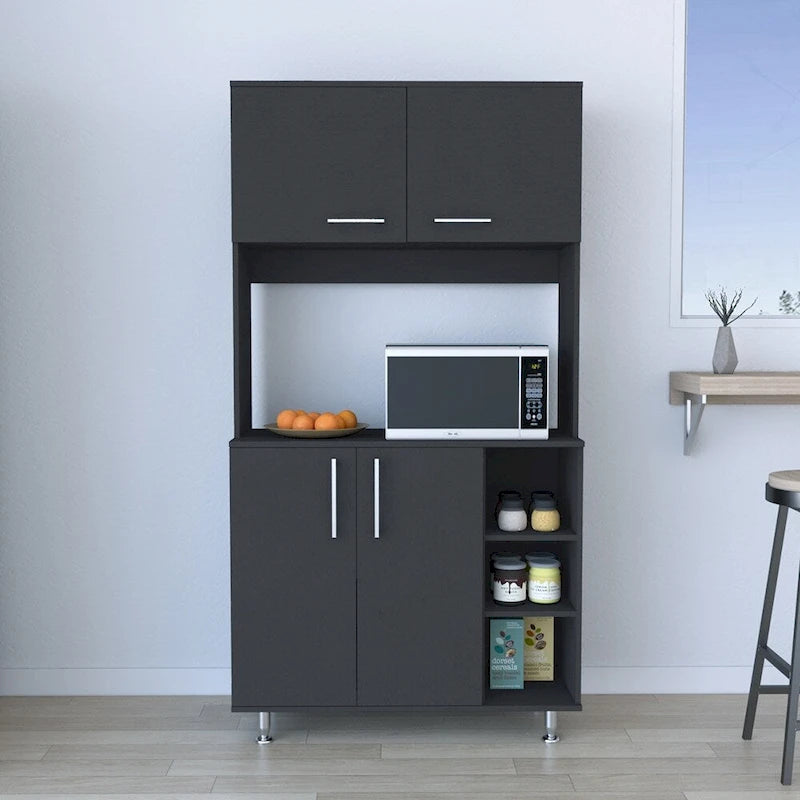 Meuble de rangement pour cuisine, salle à manger, salon, noir