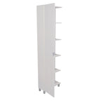 Meuble d'angle Womppi, cinq étagères ouvertes, une porte, finition blanche, haute qualité et durable
