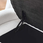 Banc de rangement ottoman ovale en tissu chenille 47,24 po