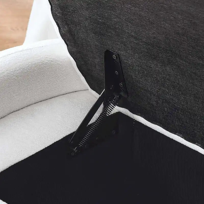 Banc de rangement ottoman ovale en tissu chenille 47,24 po