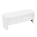 Banc de rangement ottoman ovale en tissu chenille 47,24 po