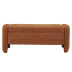 Banc de rangement ottoman ovale en tissu chenille 47,24 po