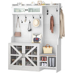 Moasis 77.9 Banc d'entrée avec patère Farmhouse Hall Tree - 59 L x 15.7 l x 77.9 H