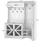 Moasis 77.9 Banc d'entrée avec patère Farmhouse Hall Tree - 59 L x 15.7 l x 77.9 H