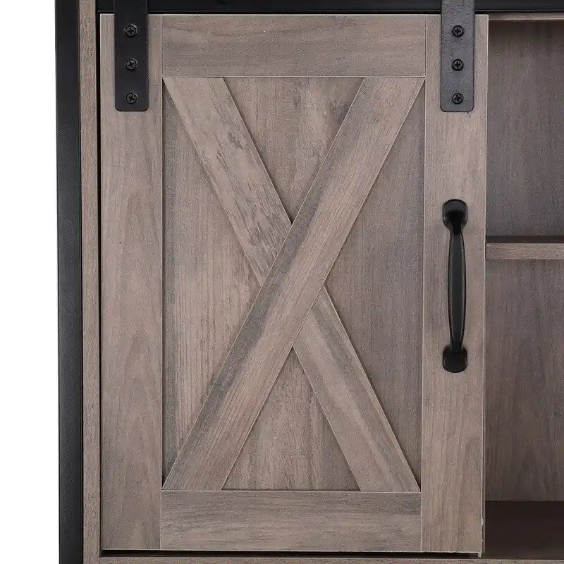 Meuble de salle de bain en MDF avec cadre en fer Triamine, porte coulissante et étagères à trois niveaux