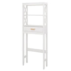 Meuble de rangement pour toilettes avec un tiroir et 2 étagères – Blanc