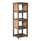 Meuble de rangement ouvert avec design aéré, marron et gris – Collection Elements – 42 3/4Hx14.5Lx11 3/4W