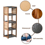 Meuble de rangement ouvert avec design aéré, marron et gris – Collection Elements – 42 3/4Hx14.5Lx11 3/4W