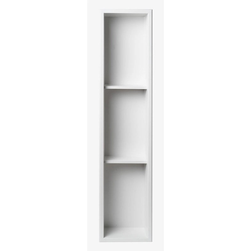 Niche de douche de salle de bain verticale triple étagère en acier inoxydable blanc mat 8 x 36 de marque ALFI