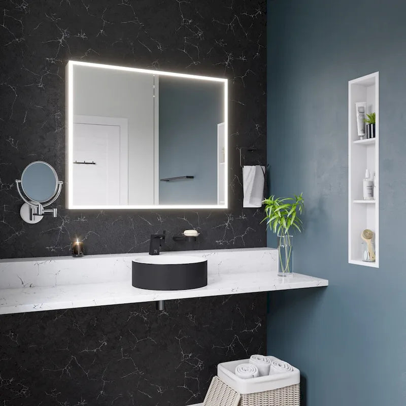 Niche de douche de salle de bain verticale triple étagère en acier inoxydable blanc mat 8 x 36 de marque ALFI