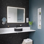 Niche de douche de salle de bain verticale triple étagère en acier inoxydable blanc mat 8 x 36 de marque ALFI