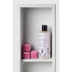 Niche de douche de salle de bain verticale triple étagère en acier inoxydable blanc mat 8 x 36 de marque ALFI