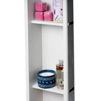 Niche de douche de salle de bain verticale triple étagère en acier inoxydable blanc mat 8 x 36 de marque ALFI