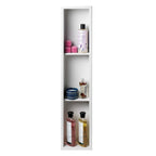 Niche de douche de salle de bain verticale triple étagère en acier inoxydable blanc mat 8 x 36 de marque ALFI