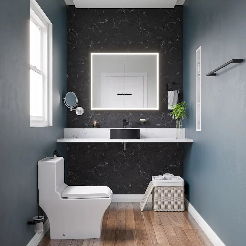 Niche de douche de salle de bain verticale triple étagère en acier inoxydable blanc mat 8 x 36 de marque ALFI