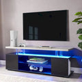 Console multimédia avec grand placard latéral pour salon - Blanc