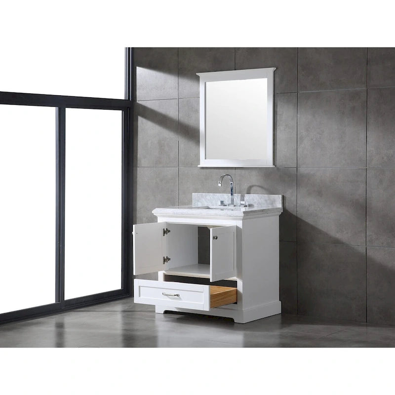 Ensemble de meuble-lavabo en bois massif Mareo 36