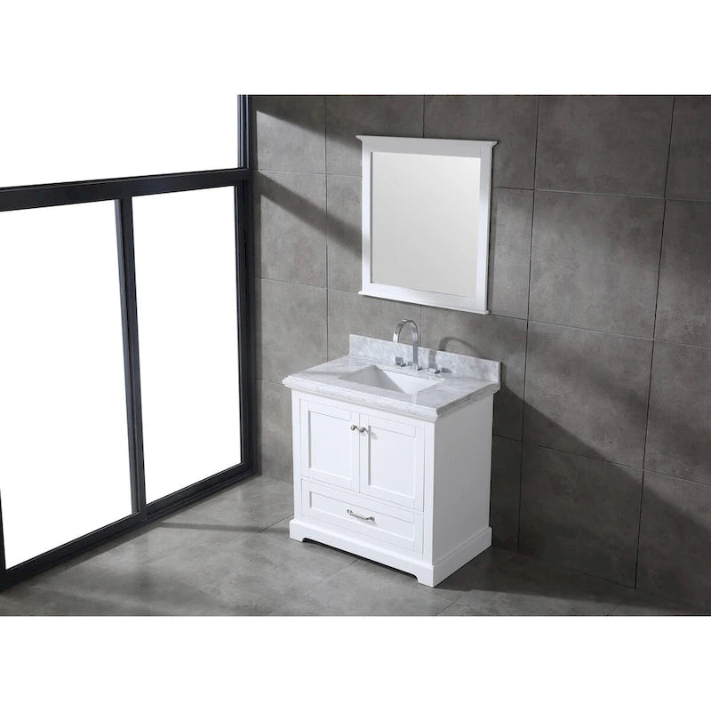 Ensemble de meuble-lavabo en bois massif Mareo 36