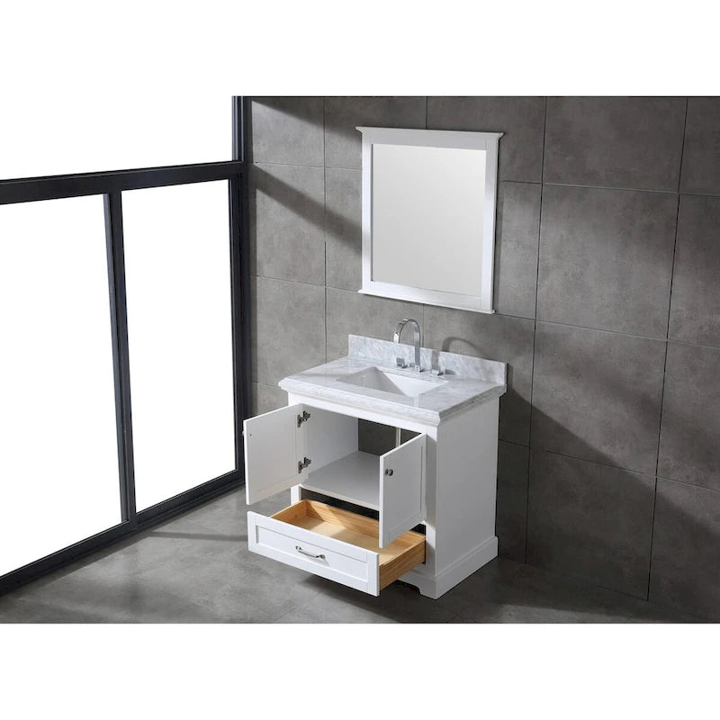 Ensemble de meuble-lavabo en bois massif Mareo 36