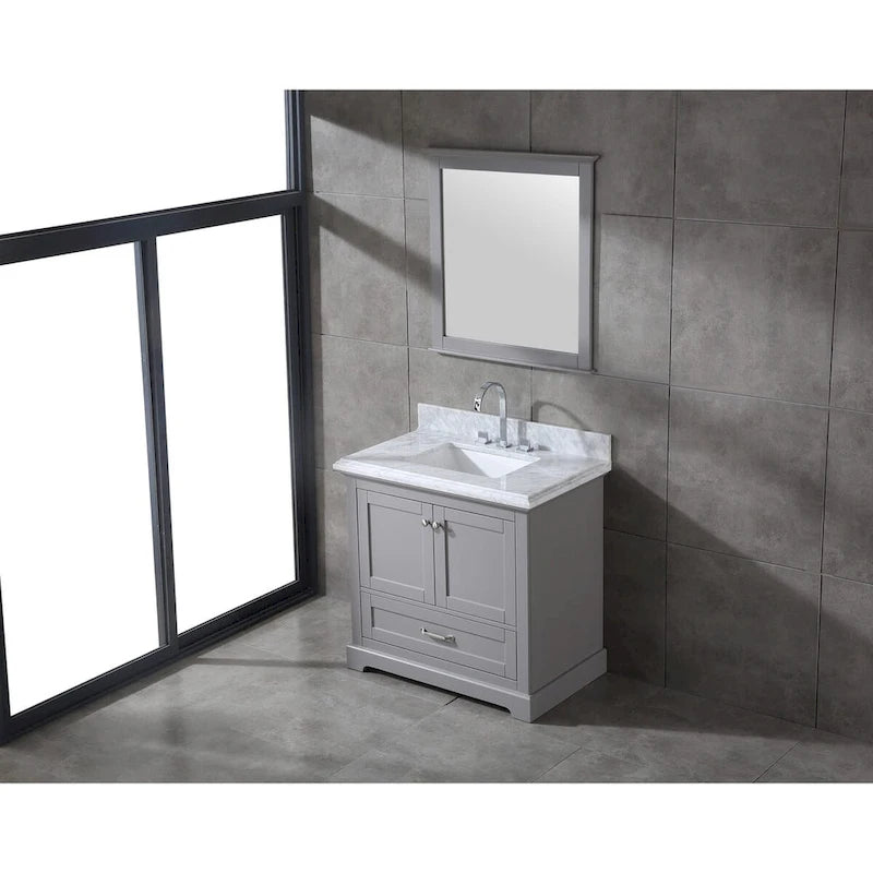 Ensemble de meuble-lavabo en bois massif Mareo 36