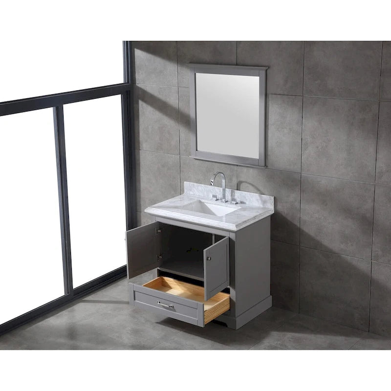 Ensemble de meuble-lavabo en bois massif Mareo 36