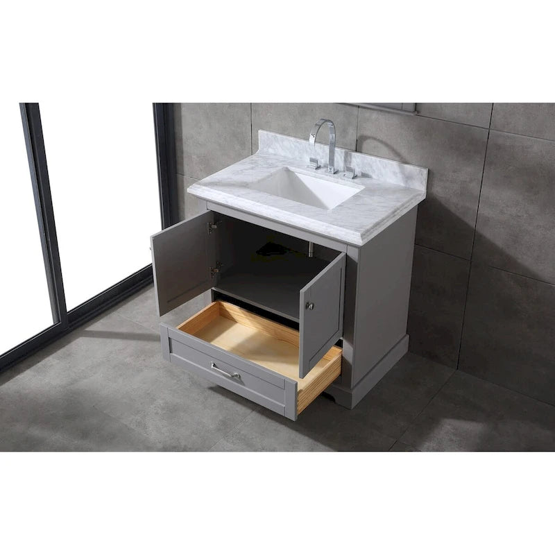 Ensemble de meuble-lavabo en bois massif Mareo 36