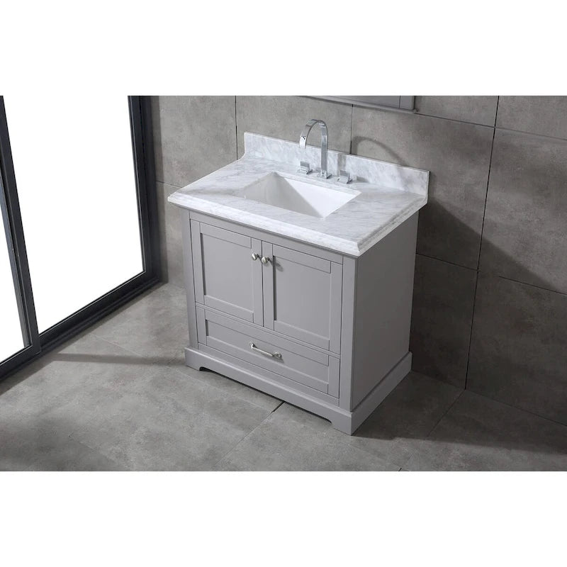 Ensemble de meuble-lavabo en bois massif Mareo 36