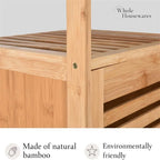 Meuble de rangement pour chaussures en bambou avec portes pour salle de bain - 33,5 P x 36,5 L x 85,8 H cm