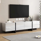 Meuble TV rectangulaire contemporain Siavonce noir et blanc - 74,8 L x 13,7 P x 17,7 H