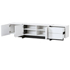 Meuble TV rectangulaire contemporain Siavonce noir et blanc - 74,8 L x 13,7 P x 17,7 H
