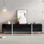 Meuble TV rectangulaire contemporain Siavonce noir et blanc - 74,8 L x 13,7 P x 17,7 H