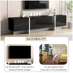 Meuble TV rectangulaire contemporain Siavonce noir et blanc - 74,8 L x 13,7 P x 17,7 H