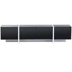 Meuble TV rectangulaire contemporain Siavonce noir et blanc - 74,8 L x 13,7 P x 17,7 H