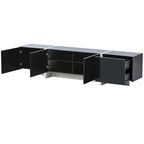 Meuble TV rectangulaire contemporain Siavonce noir et blanc - 74,8 L x 13,7 P x 17,7 H
