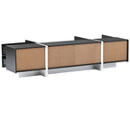 Meuble TV rectangulaire contemporain Siavonce noir et blanc - 74,8 L x 13,7 P x 17,7 H