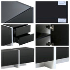 Meuble TV rectangulaire contemporain Siavonce noir et blanc - 74,8 L x 13,7 P x 17,7 H