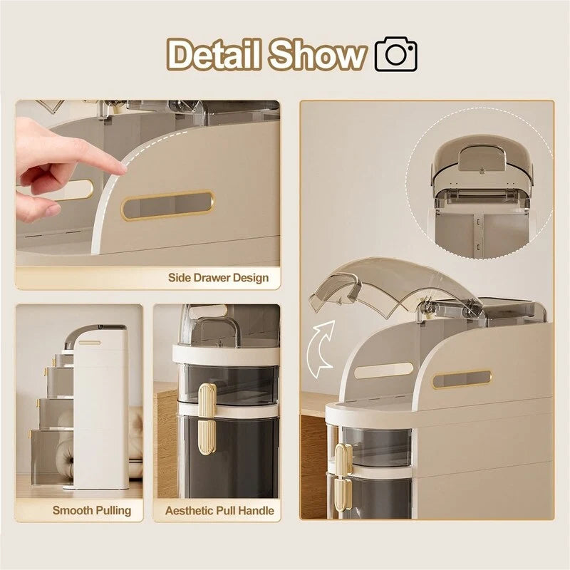 Petit meuble de rangement de salle de bain étanche - 16,14P x 7,09L x 19,69H