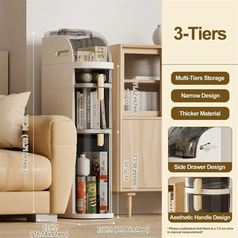 Petit meuble de rangement de salle de bain étanche - 16,14P x 7,09L x 19,69H